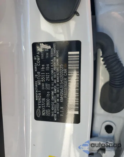 2017 Genesis G80 Base из США, поврежденный, VIN KMHGN4JE5HU203225